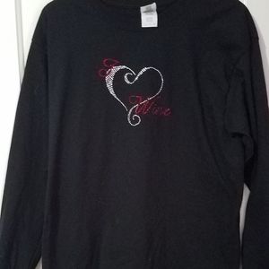Black I Love Wine Long Sleeve Tee